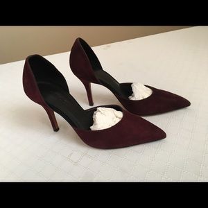 Vince burgundy suede heels.